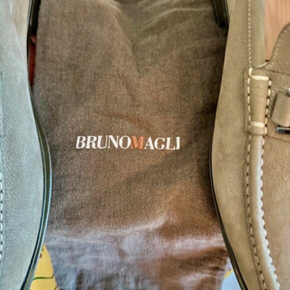 Bruno Magli Made In Italy Taupe Horse Bit Mikko Suede Loafers~SZ 9.5 M Excellent - Picture 8 of 9